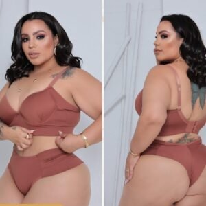 sutiã Confort com pala e calcinha bombom