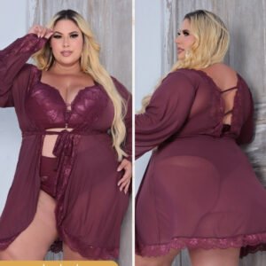 robe sensual em tule e renda francesa