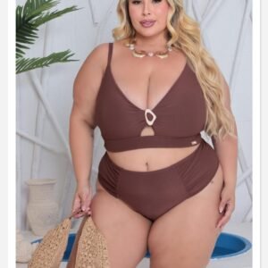 conjunto de biquini estruturado com detalhe no busto plus size do 50 ao 54